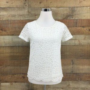 J Crew White Lace Top Size 10